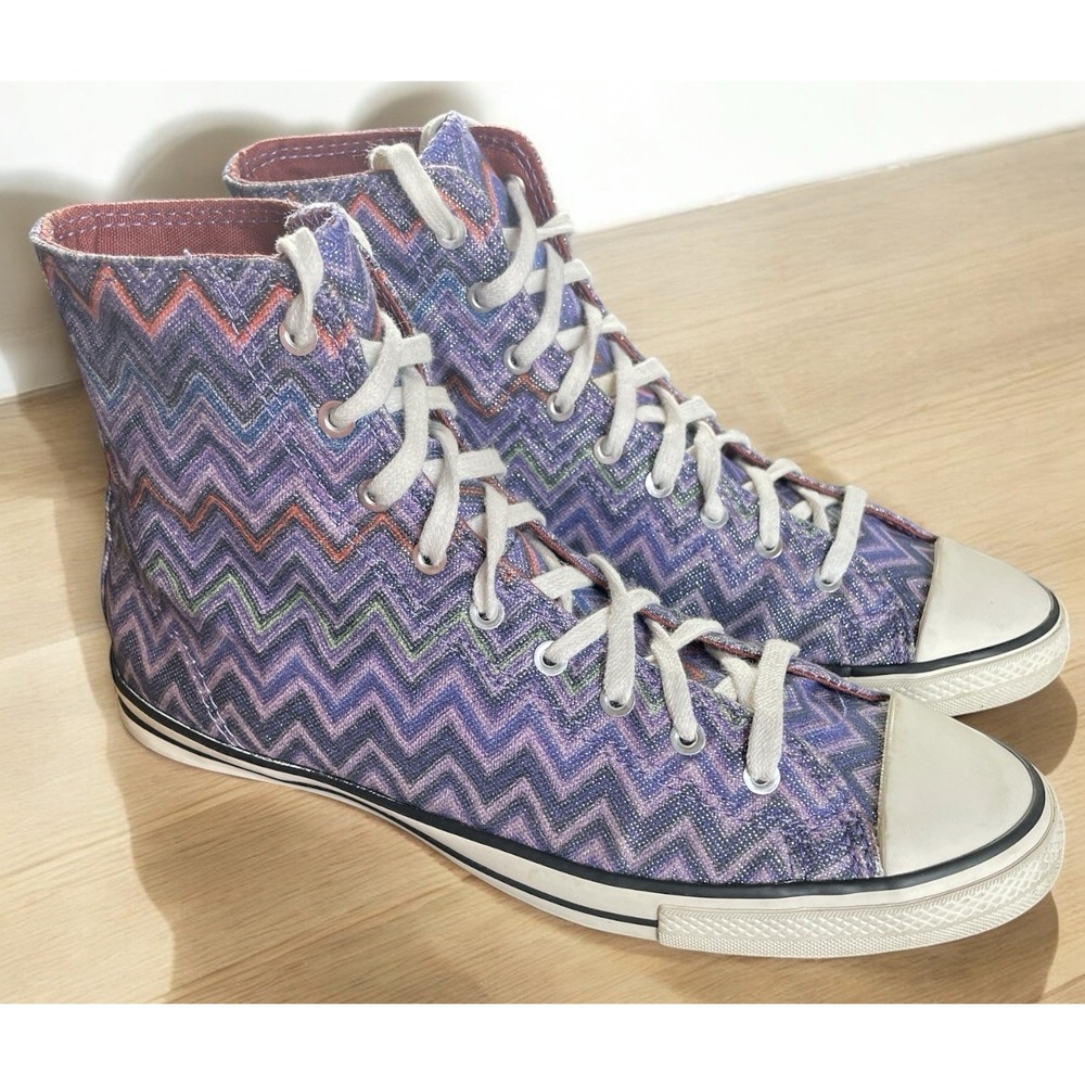 Converse All-Star + Missoni Hi-Tops Zigzag Sparkle Purple, Women's Size 7